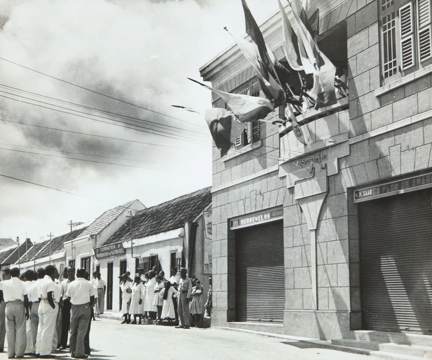 Colombian Independence Day celebrations outside the consulate in Willemstad, Curaçao, on July 20, 1944.